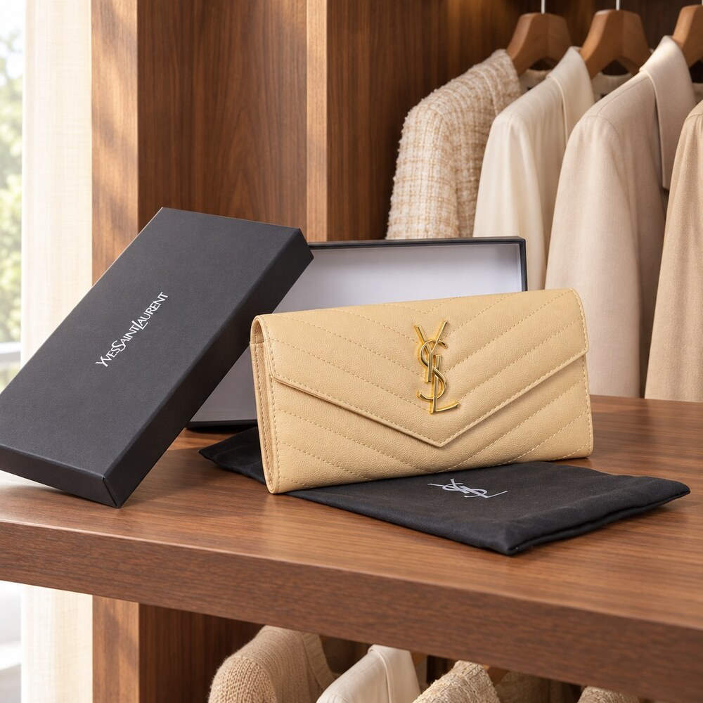 YSL Saint Laurent Cassandre Envelope Long Wallet